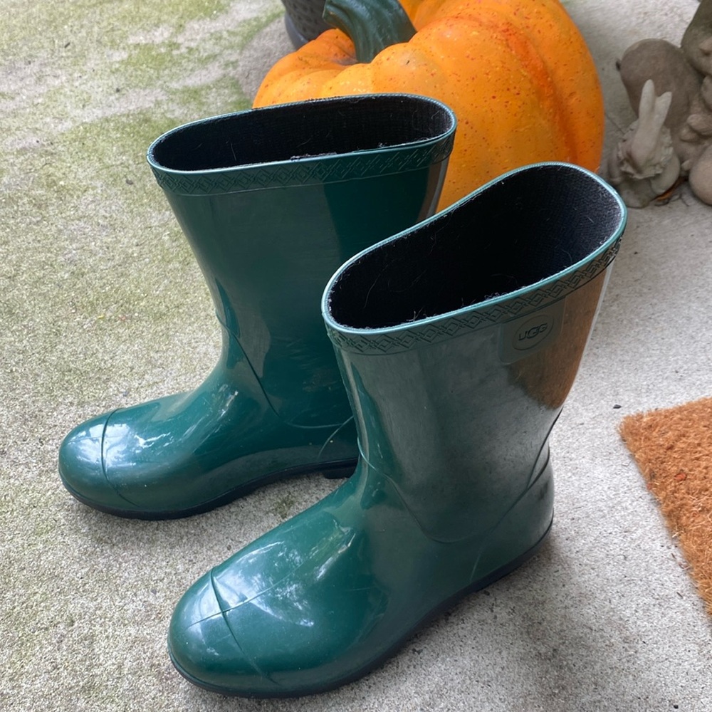 UGG rain boots Green fur insole 36